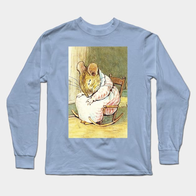 Mouse Asleep in Rocking Chair - Beatrix Potter Long Sleeve T-Shirt by forgottenbeauty